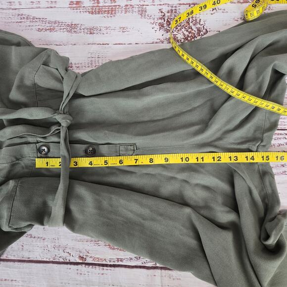 Splendid Helena Crop Jumpsuit Moss XL Moss Green Lagenlook Soft Lightweight NWT - Picture 14 of 16